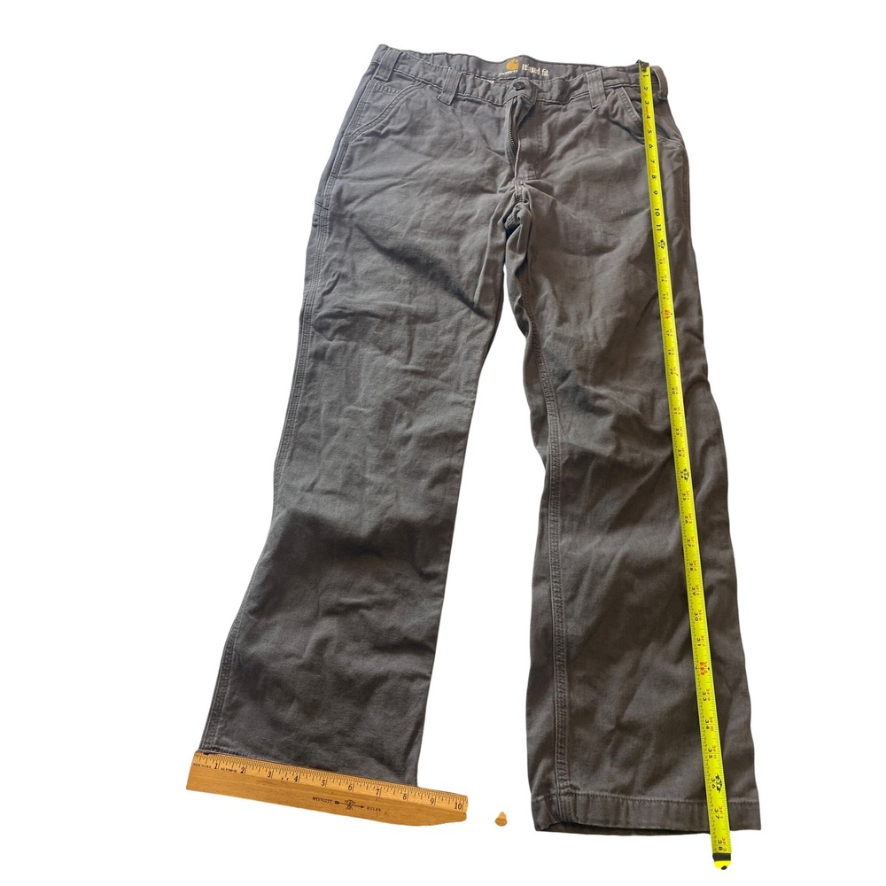 Carhartt Relaxed Fit Gray Work Pants Men's 34x30 Cotton Spandex Canvas